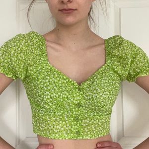 Princess Polly | Green Laguna Crop Top | Size 4